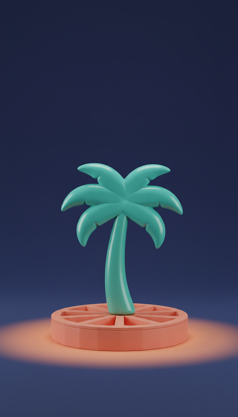 Lagoon Teal Palm Keychain